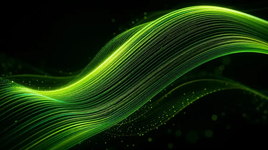 Green sweeping line abstraction for a venture news update.